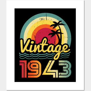 Vintage 1943 Made in 1943 80th birthday 80 years old Gift Posters and Art